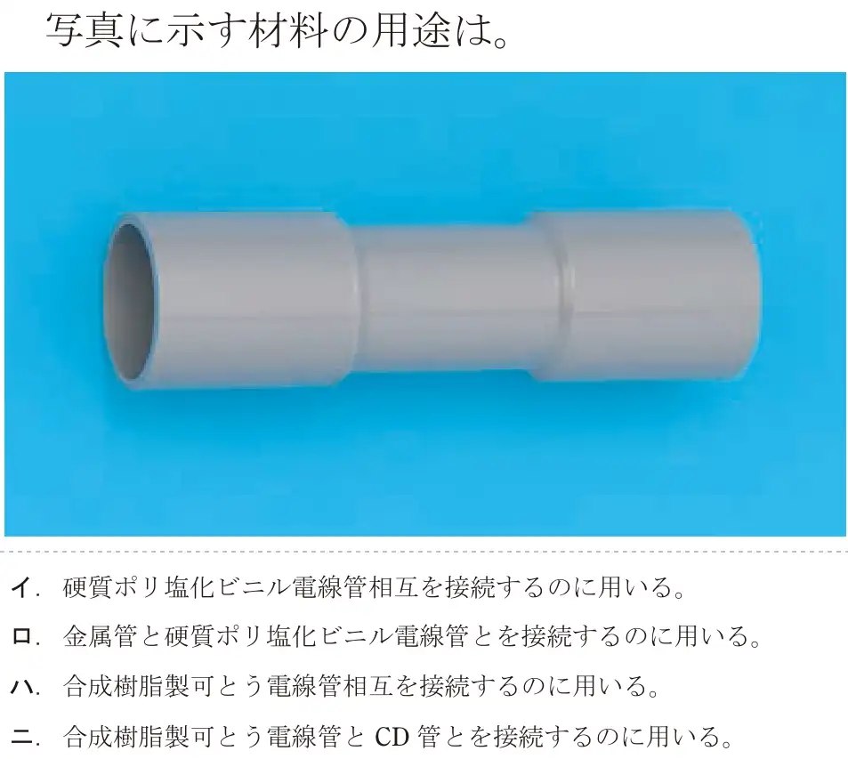 令和5年度下期（午後） 第二種電気工事士 学科試験 問16:写真に示す材料の用途は。
