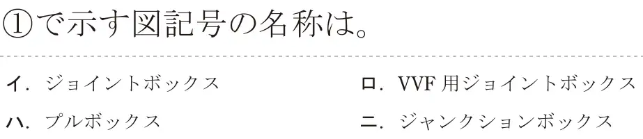 令和5年度下期（午後） 第二種電気工事士 学科試験 問31:①で示す図記号の名称は。