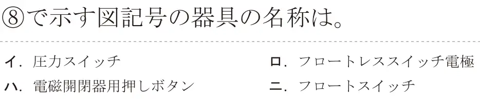 令和7年度上期 第二種電気工事士 学科試験 問38:⑧で示す図記号の器具の名称は。